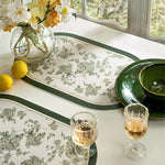 serviettes table florales blanc vert respectueuses environnement 20x12 pouces adhésives set table classique