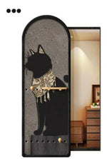 porte clés mural moderne imprimé chats texture bois noir sac main plante bijoux