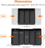 organisateur tiroir couteaux ustensiles cuisine plat noir modernes multifonctionnels pliables modulables rangement vaisselle