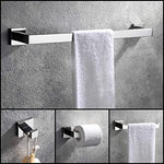 accessoires salle bain chrome modernes porte serviettes savon mural lisse fixations murales
