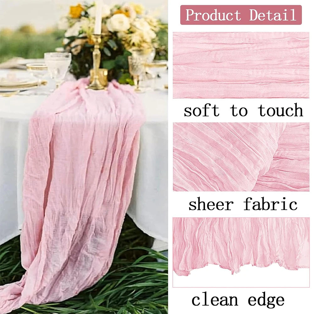 chemin table ruban texture froissée boho bleu rose noir vert décoratif mariage fête