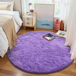 tapis rond doux rose peluche moderne salon chambre coucher voyage pique niqueextérieur