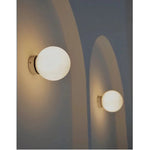 lampe murale moderne led blanc doré opale 10cm 12cm 15cm