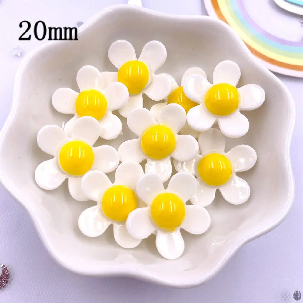 fleurs artificielles marguerites blanc jaune simples enfantines occasion spéciale deco noel mariage anniversaire kawaii