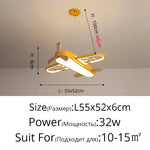 lampe suspendue avion forme bois bleu doré moderne chambre enfant interrupteur tactile