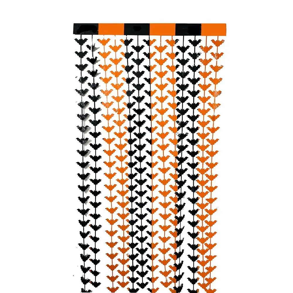rideau halloween orange noir coeurs crânes triangles moderne opacité festif