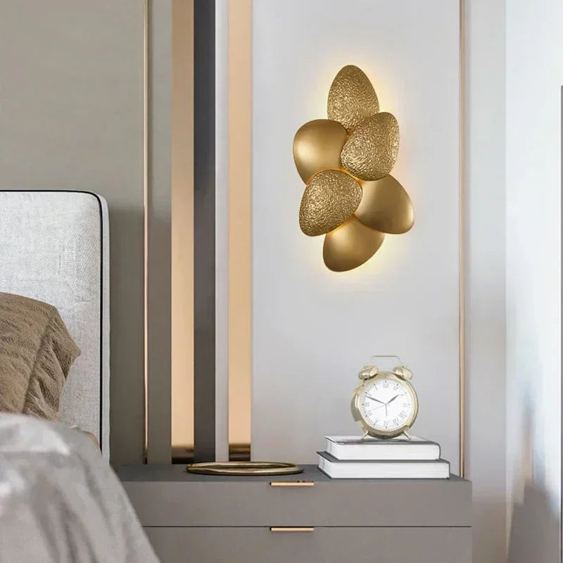 applique murale or grains riz moderne ampoule G9 élégante éclairage chambre vis