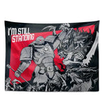 tapisserie murale warhammer 40k personnage armé bleu noir rouge moderne détaillée hand washable digital