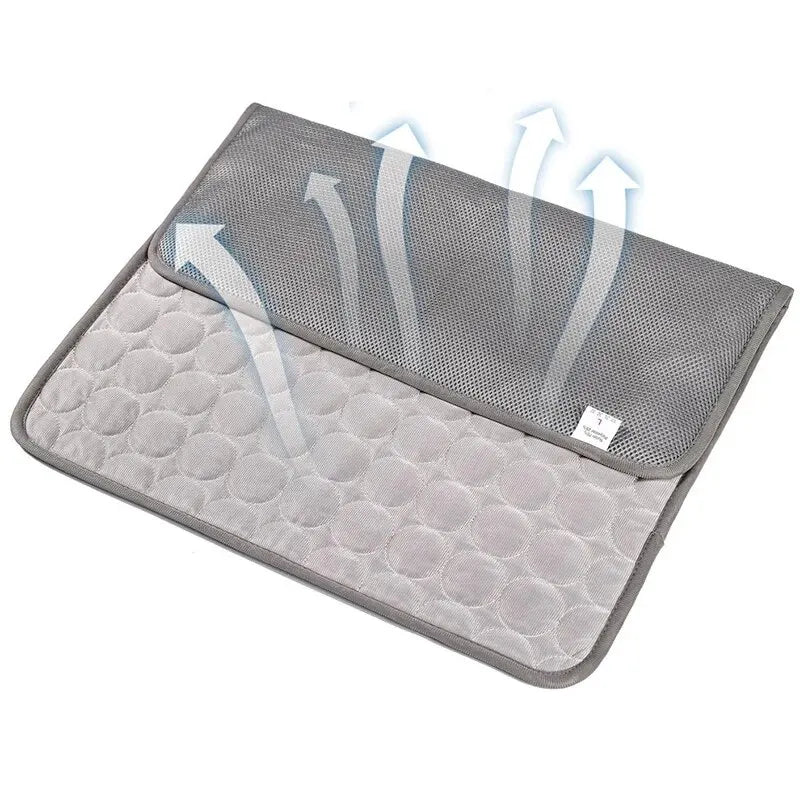 tapis quilted rafraichissant moderne chat bleu clair gris confortable été 40x30cm 50x40cm