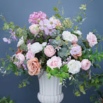 arche décorative florale violet rose blanc vert fleurs artificielles feuillage classique extérieur mariage événement