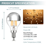 ampoules led argentées filament doré vintage e27 2700k 6500k 20000h