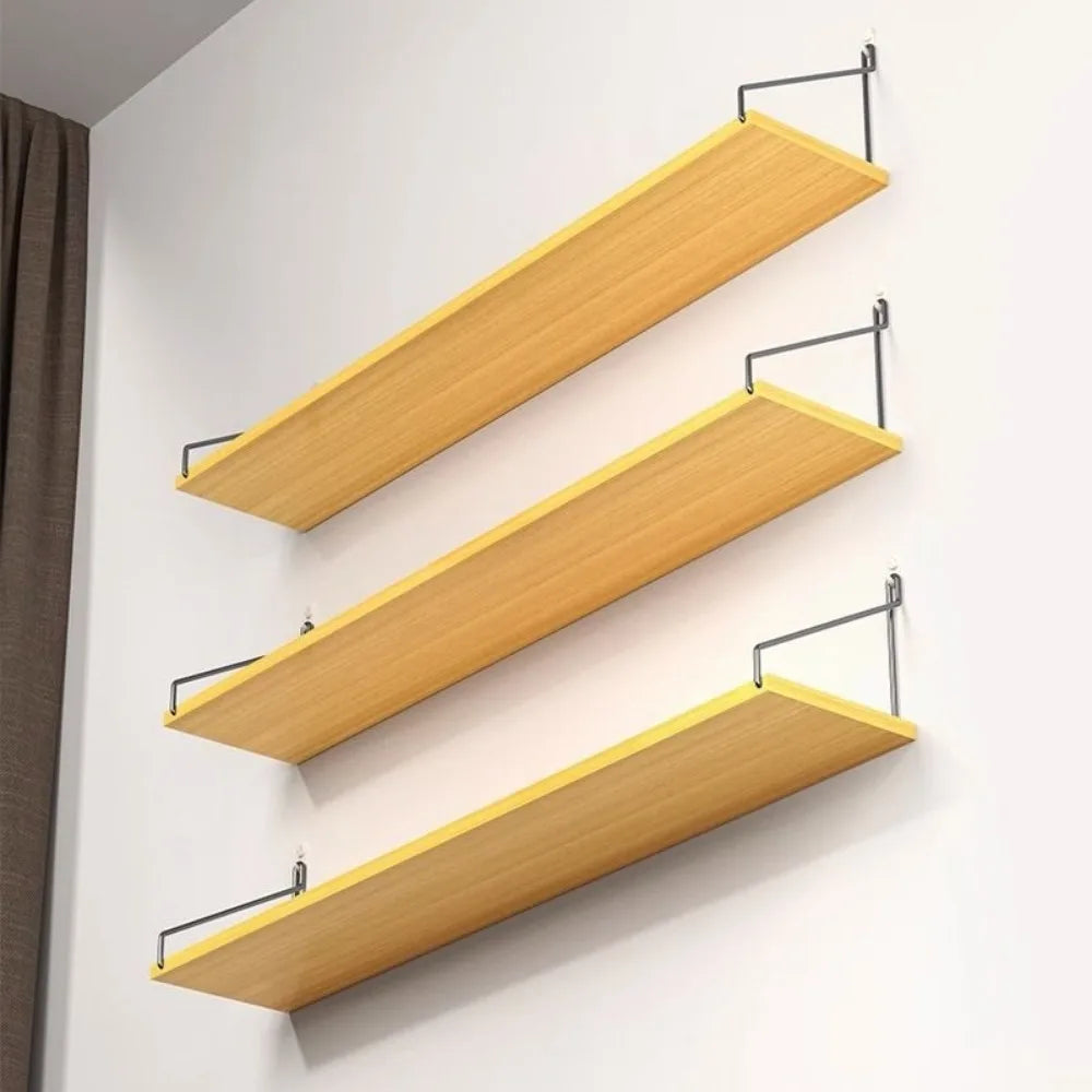 étagères murales blanc bois moderne clips métalliques empilables utilisation multiple 30cm 40cm 50cm