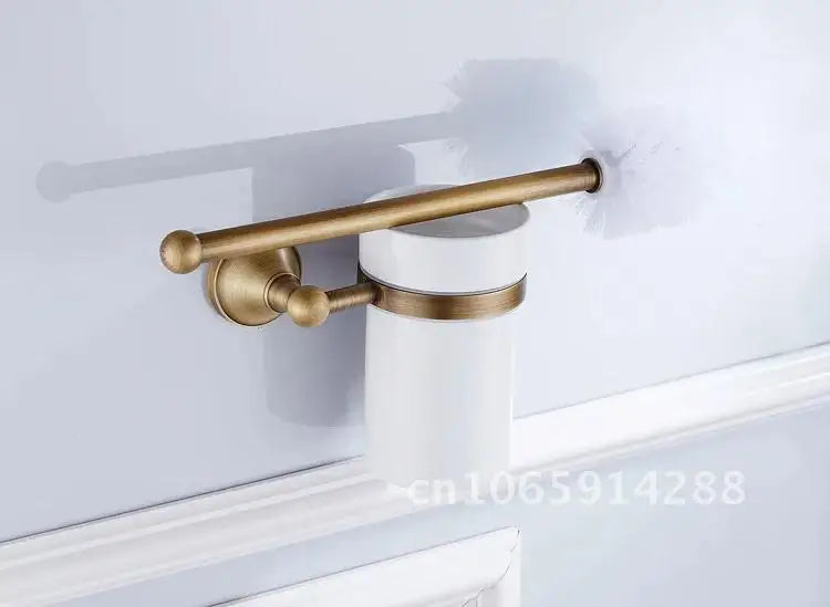 toilette brosse support mural cuivre or blanc classique durable rond lisse opaquet