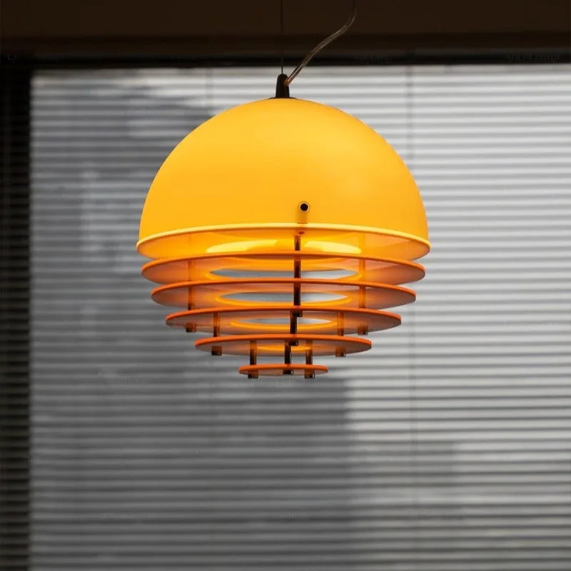 lampe suspendue moderne blanc orange 30x30cm led câble salon chambreôtel