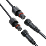 câble connecteur étanche ip67 deux voies split led noir forme extension diversion pvc cuivre