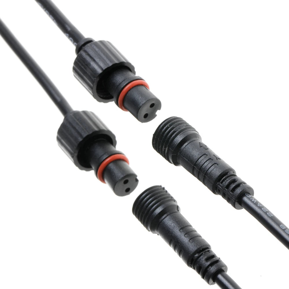 câble connecteur étanche ip67 deux voies split led noir forme extension diversion pvc cuivre