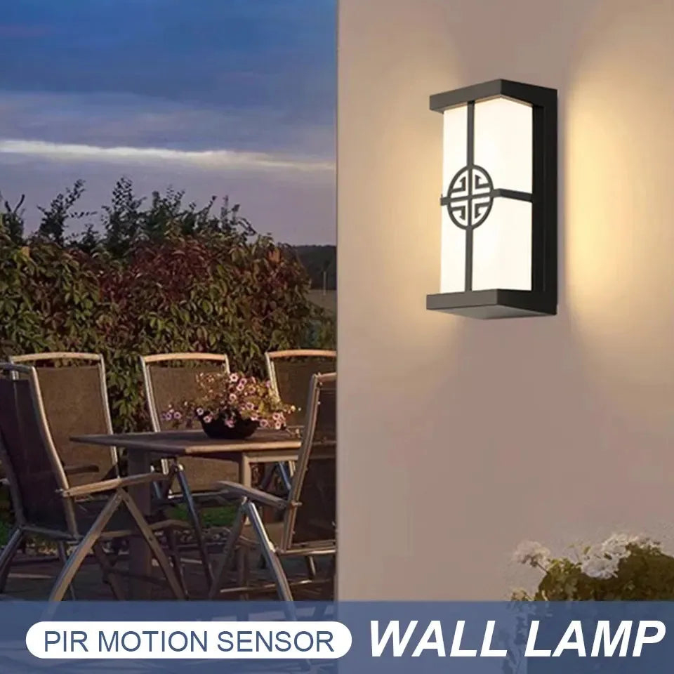 lampe murale led motion sensor ip65 abs contemporaine noire blanche 245mm 110mm 100mm