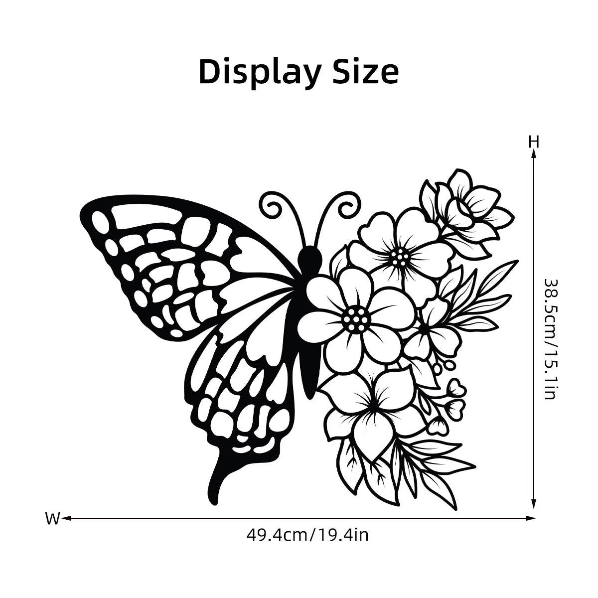 autocollant mural papillon fleur noir minimaliste chambre enfant décoration intérieure stickers adhésifs