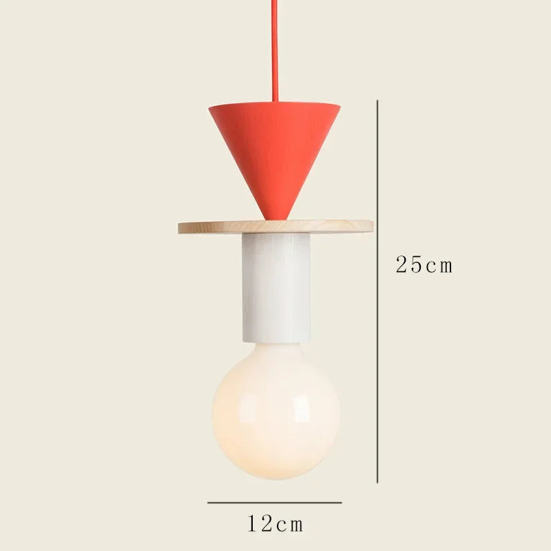 Suspension lumineuse moderne bois naturel rouge beige blanc bleu marron plastique translucide