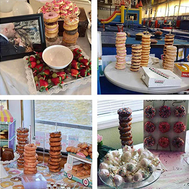 panneau bois donuts inscription treat yourself guirlande coeurs decorations festives