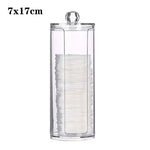 boîte rangement cosmétique transparente plastique cotons lingettes maquillage bijoux salle