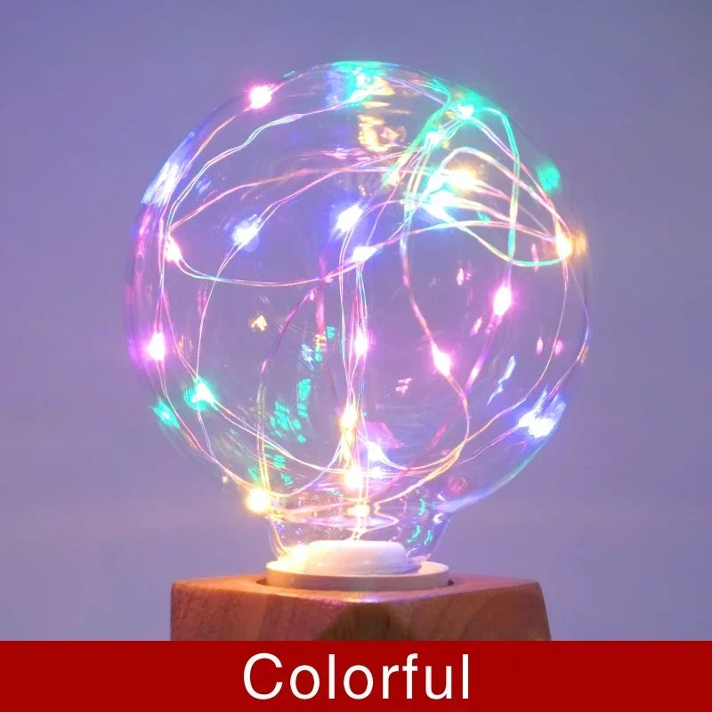 ampoules led décoratives filament effet constellation couleur changeante e27 transparentes modernes chambre festive
