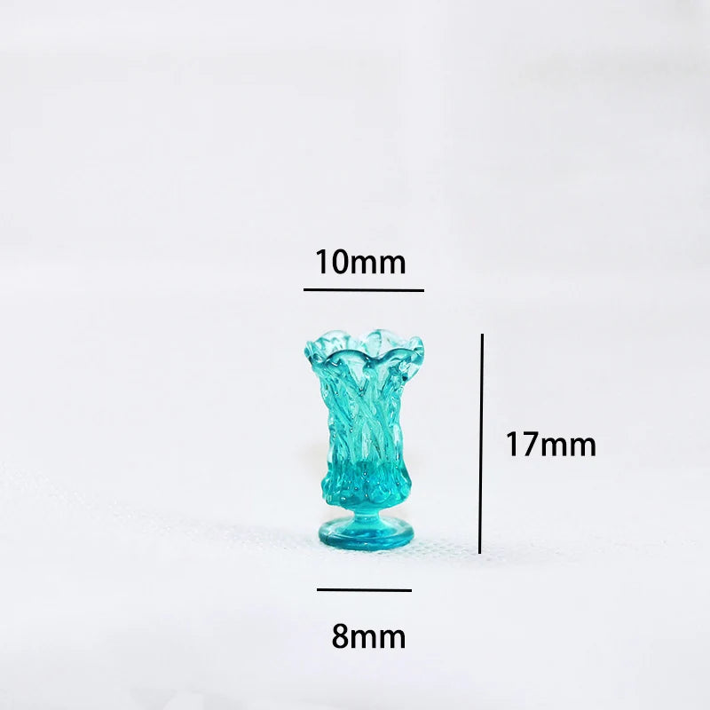 vases résine relief transparents opaques vintage couleurs vert rouge gris bleu violet set 5pcs