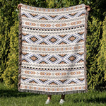 tapis boho chic couverture plaid portable géométrique floral aztèque printemps automne jaune marron bleuclair