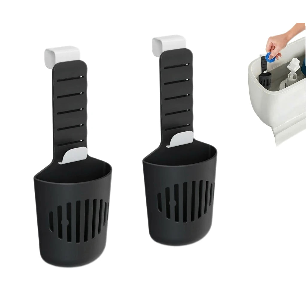 brosse toilette bleu noir crochets ajustables texture lisse moderne pratique