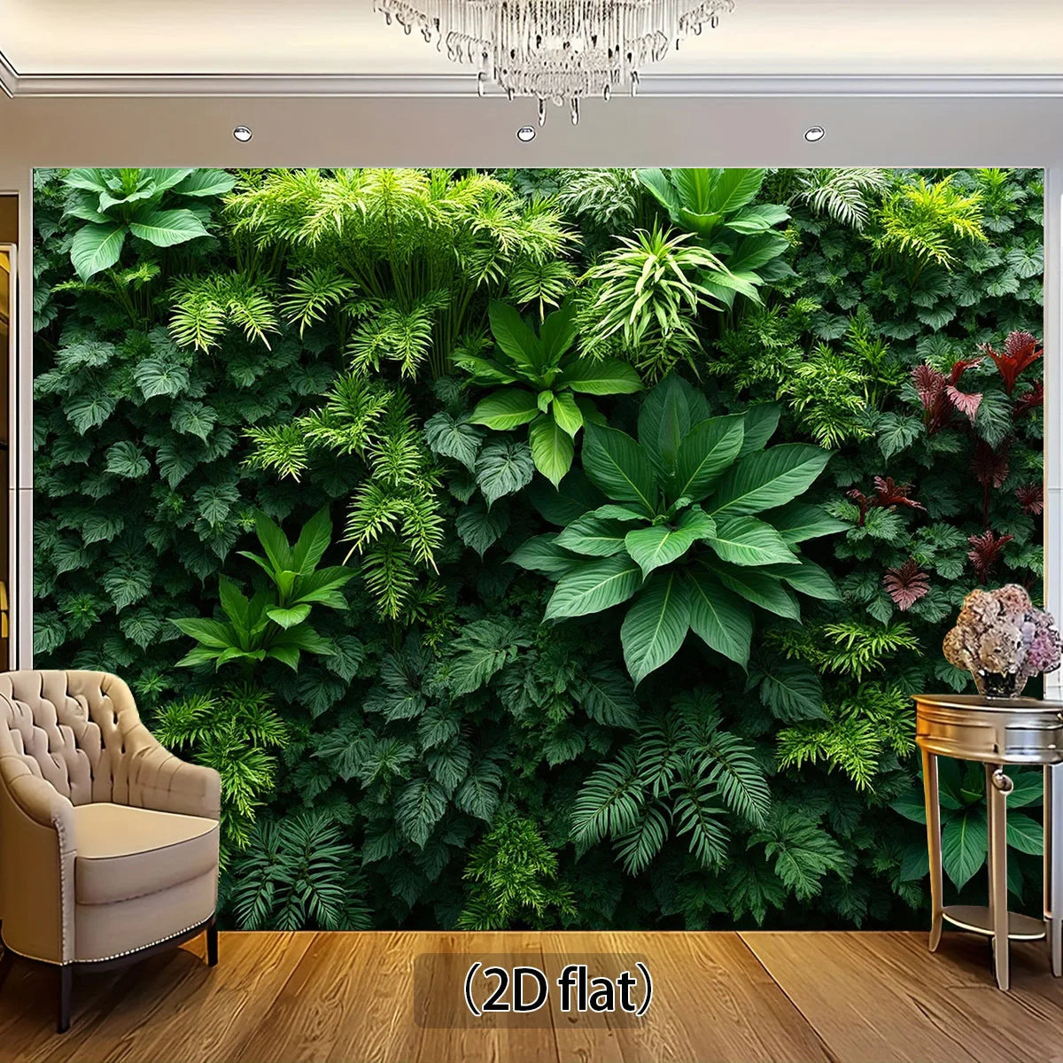 toile d'art végétale feuilles vert moderne décoration mur opaque naturelle chambre salon