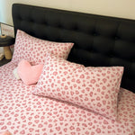 housse lit imprimée coeurs roses clairs moderne 100 polyester élastique single queen king