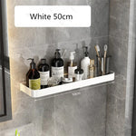 étagère murale salle bain blanche aluminium porte serviette porte brosse dents