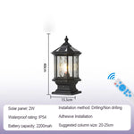 lampe solaire led extérieure verre transparent classique bronze industrielle éclairage public vintage autonomie aluminium