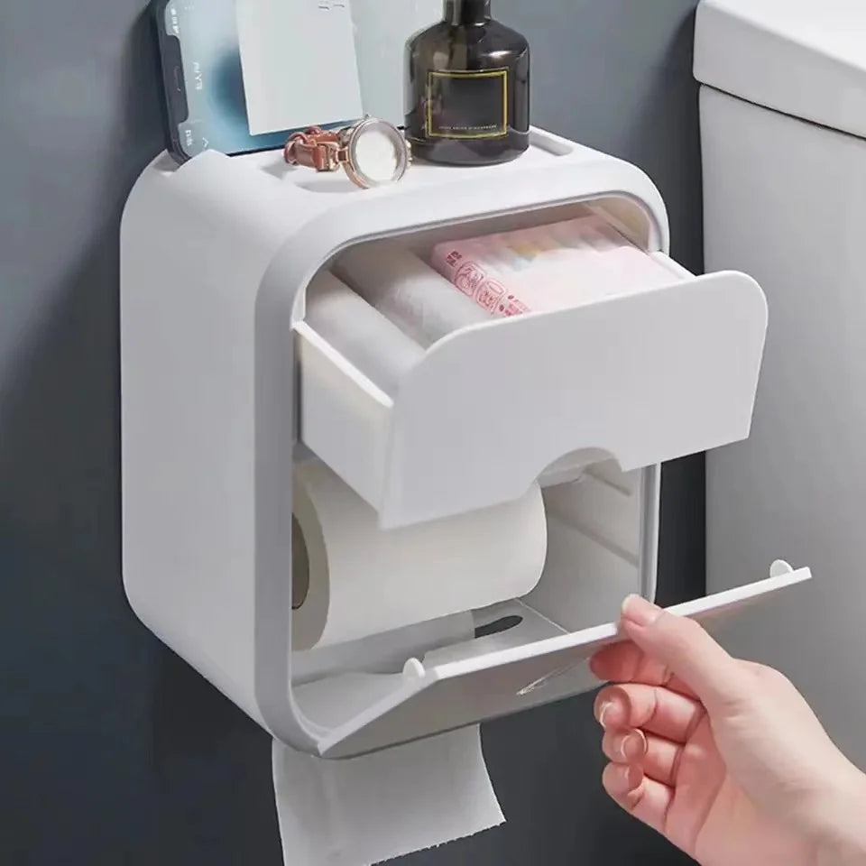 distributeur papier toilette blanc moderne adhésif 22.5cm 18cm opacite mat plastique salle bains fournitures