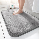 tapis bain microfibre épais blanc gris beige marron moderne salle bain absorbant antidérapant