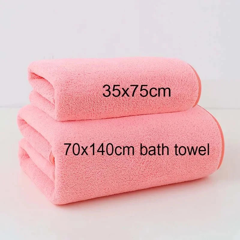 serviettes bain polyester gris rose modernes absorbantes maison salle sport set deux tailles différentes