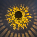 lampe solaire décorative moderne floral adhésive panneau solaire noir doréextérieur