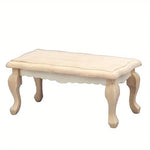miniature meuble deco maison table basse rouge marron blanc cactus livres bananes figurines