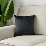 coussin décoratif velours noir moderne élégant salon fauteuil livres textiles polyester imprimé