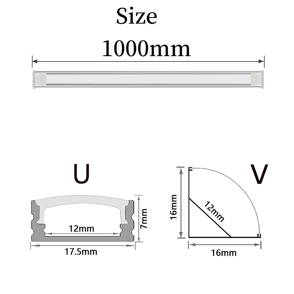 profilé aluminium bande led rigide couvercle opale argenté éclairage intérieur moderne