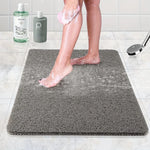 tapis douche gris texture loofah absorbant rapide antidérapant moderne salle bain