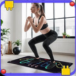 tapis d'entraînement fitness multicolore antidérapant squats marquages musculaires usage maison sport