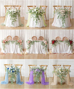 décoration romantique table mariage fleurs artificielles roses feuilles vertes bougies