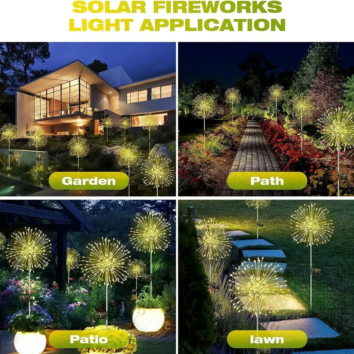 lampe solaire extérieure multicolore feu d'artifice moderne jardin led autoinstallation ip65