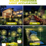 lampe solaire extérieure multicolore feu d'artifice moderne jardin led autoinstallation ip65
