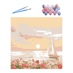 tableau peindre numéros fleurs paysage moderne peinture acrylique décoration intérieure papier support bois pinceaux