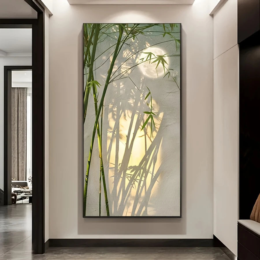 Décoration murale bambou chambre zen