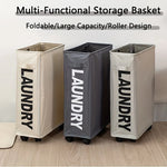 panier linge pliable oxford durable beige gris moderne laundry imprimé roulettes poignée