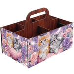 boîtes rangement multicolores imprimées florales animaux oiseaux moderne poignées bois