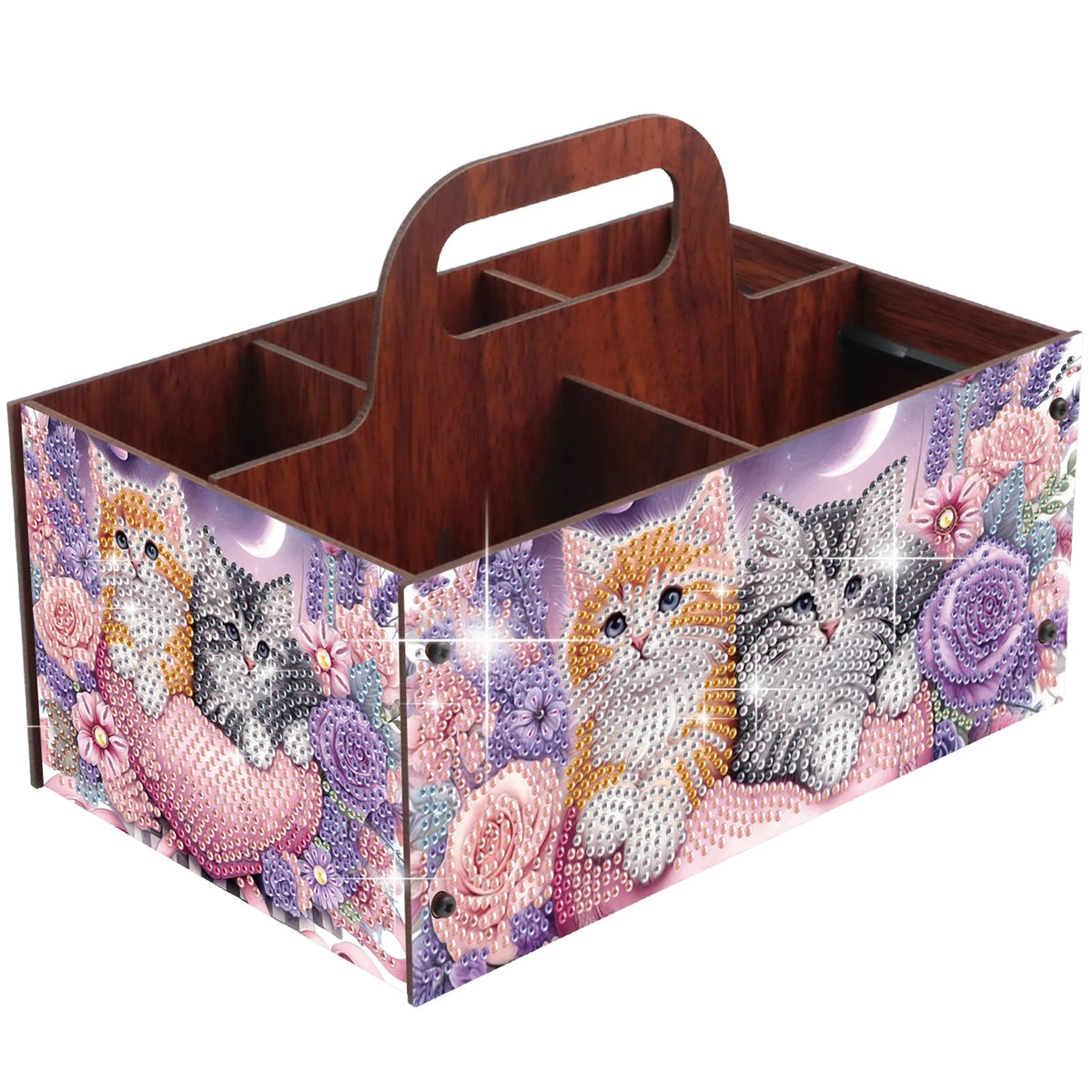 boîtes rangement multicolores imprimées florales animaux oiseaux moderne poignées bois